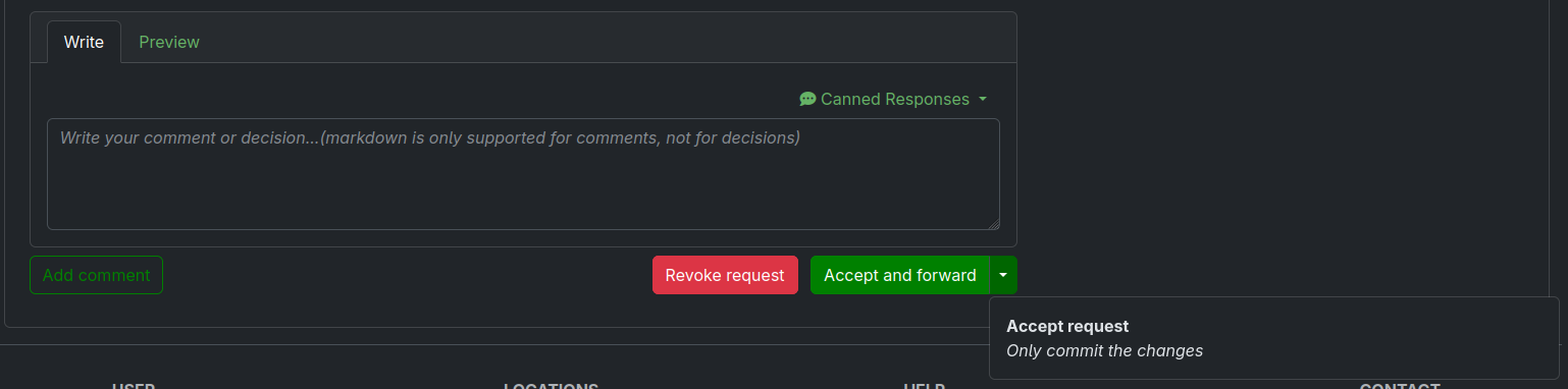 Accept and Forward button