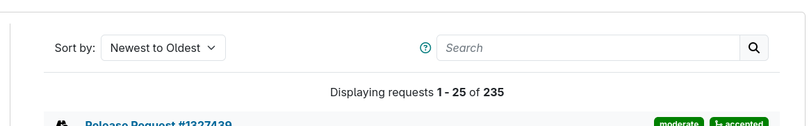 Requests free text search quick-reference guide