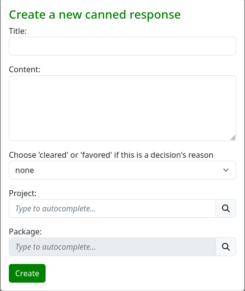 Shared Canned Response