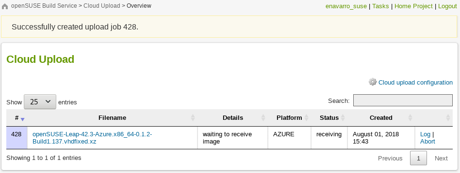 Cloud Upload Overview Receiving