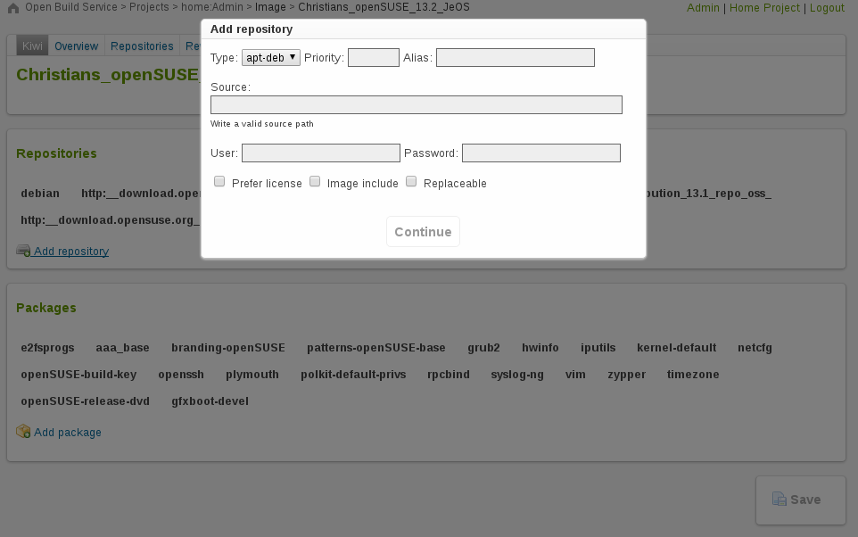 KIWI repository form