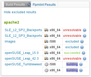 OBS – Excluded build results, expanded