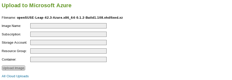 Upload to Microsoft Azure