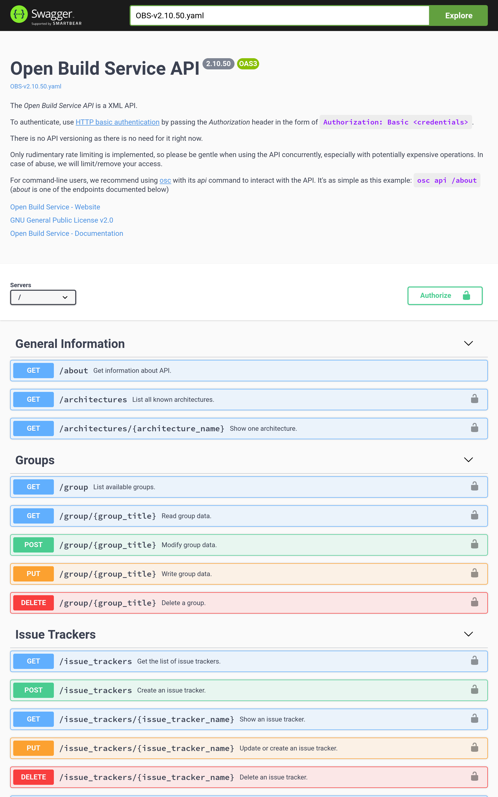 OBS API New Documentation Page